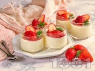 Рецепта Панакота крем с кисело и прясно мляко (десерт с желатин)